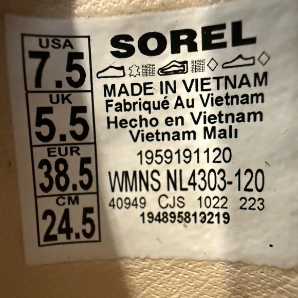 Sorel Cream Ankle Boots with Tan Soles - Picture 5 of 10